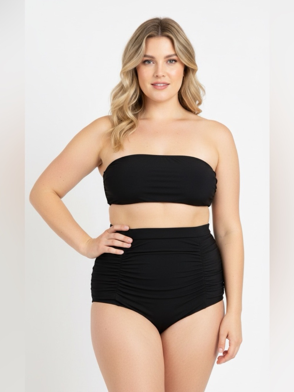 FLATTERING‎ EMPETUA HIGH WAISTED SWIM BLACK BOTTOMS